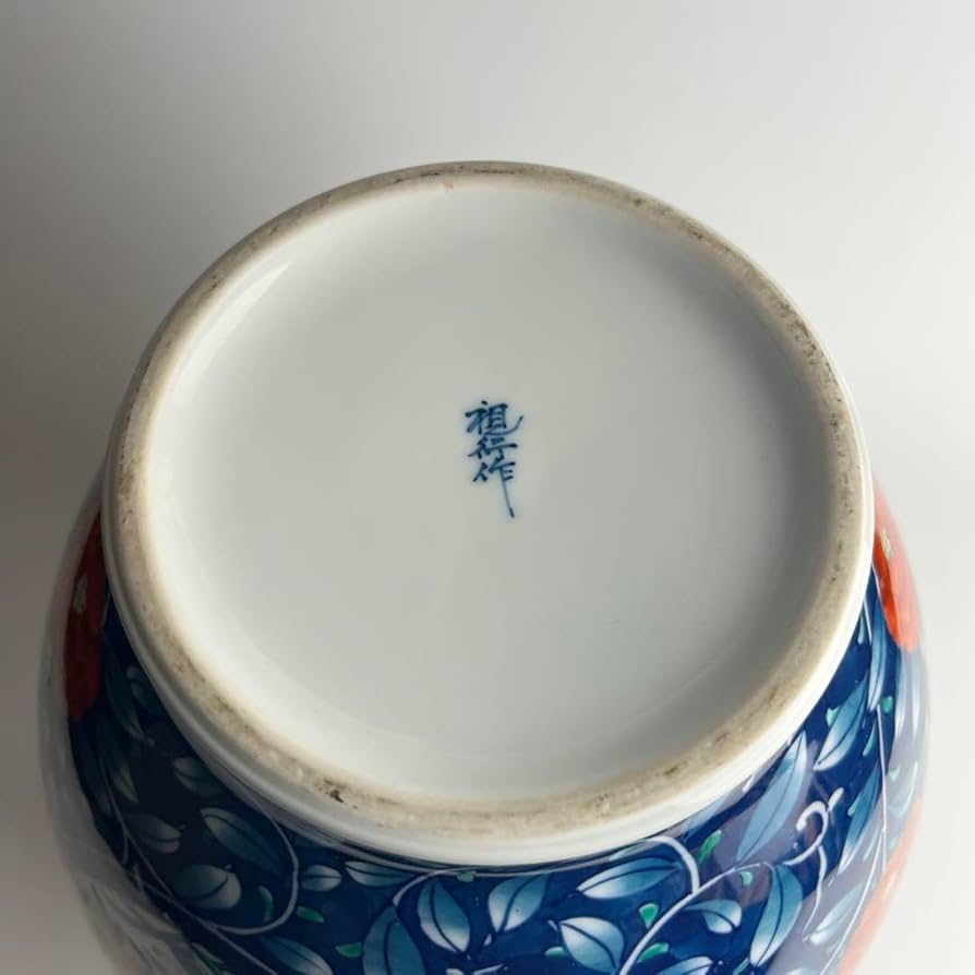 有田焼 池田視行作 二方割 花鳥文 大壺 36cm 骨董品 染錦　コレクション 有田焼 池田視行作 二方割 花鳥文 大壺 36cm 骨董品 染